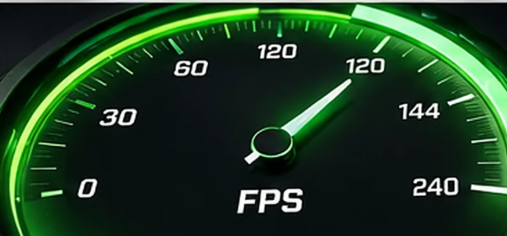 Illustrated frames-per-second speedometer for a GPU performance guide
